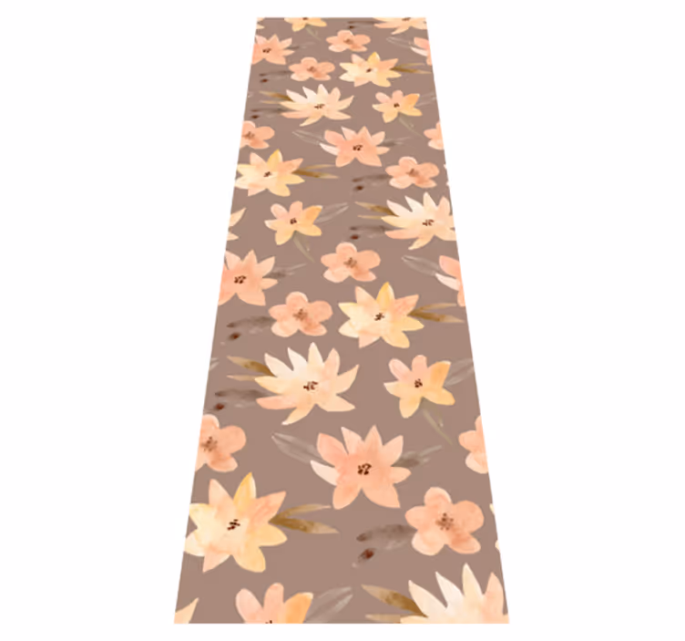 Vinyl teppich schlafzimmer aquarella blumen pastellfarben - TenStickers