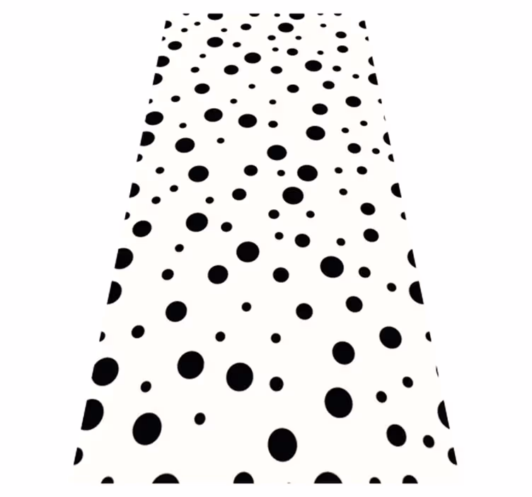 Vinyl teppich schlafzimmer polka punkte schwarz weiß - TenStickers