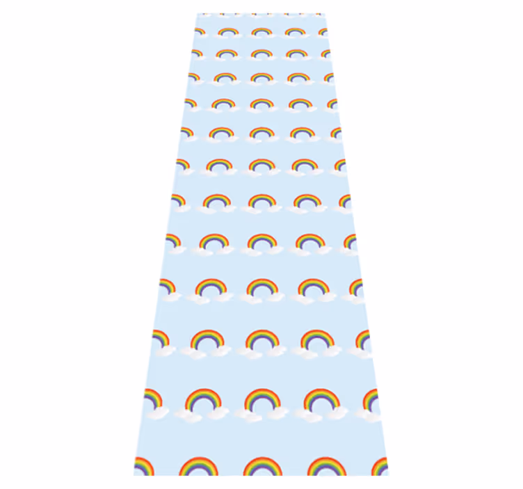 Vinyl teppich schlafzimmer bunter regenbogen und wolken - TenStickers