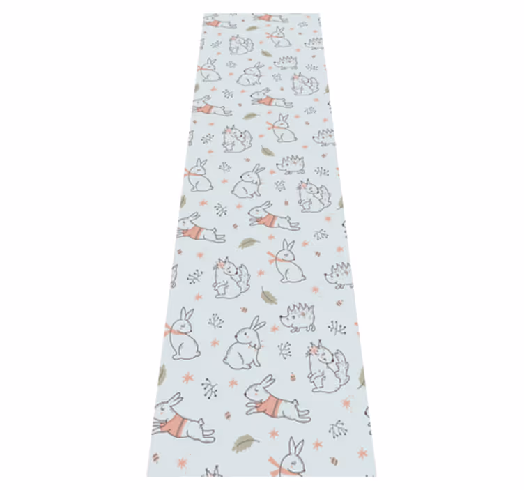 Vinyl teppich schlafzimmer mit blumen und tieren - TenStickers