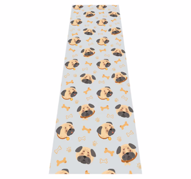 Vinyl teppich schlafzimmer mit bulldoggen welpen muster - TenStickers