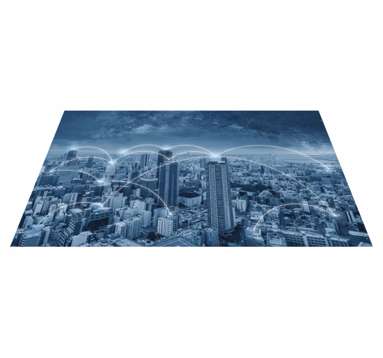 Vinyl teppich schlafzimmer aufkleber schranktür skyline - TenStickers