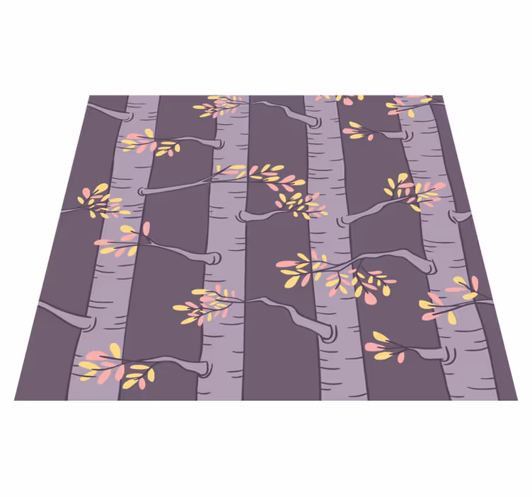 Vinyl teppich nordisch mit waldtapete nordische bäume - TenStickers