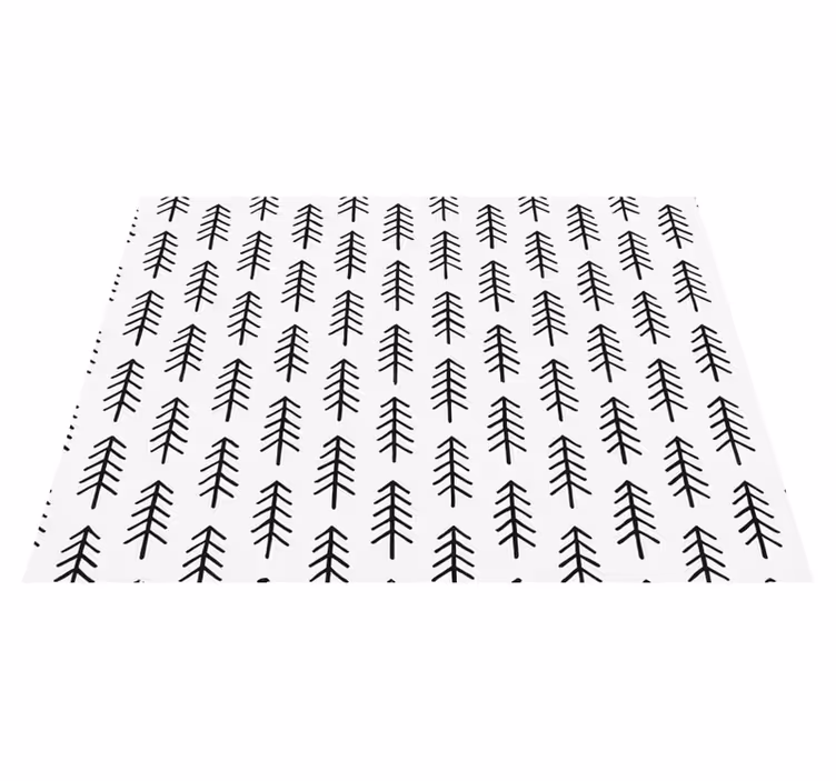 Vinyl teppich nordisch schwarz tinte kiefern - TenStickers
