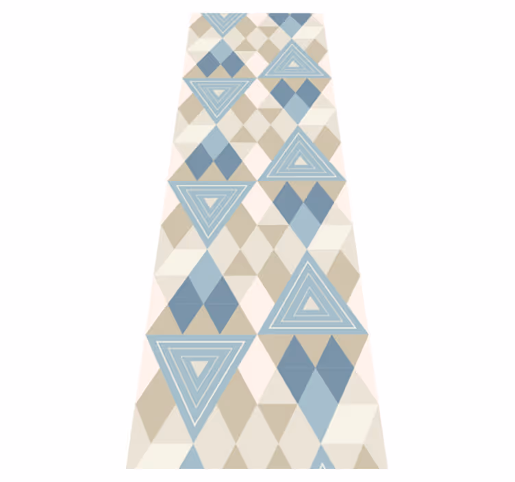 Vinyl teppich nordisch geometrisches blaues muster - TenStickers