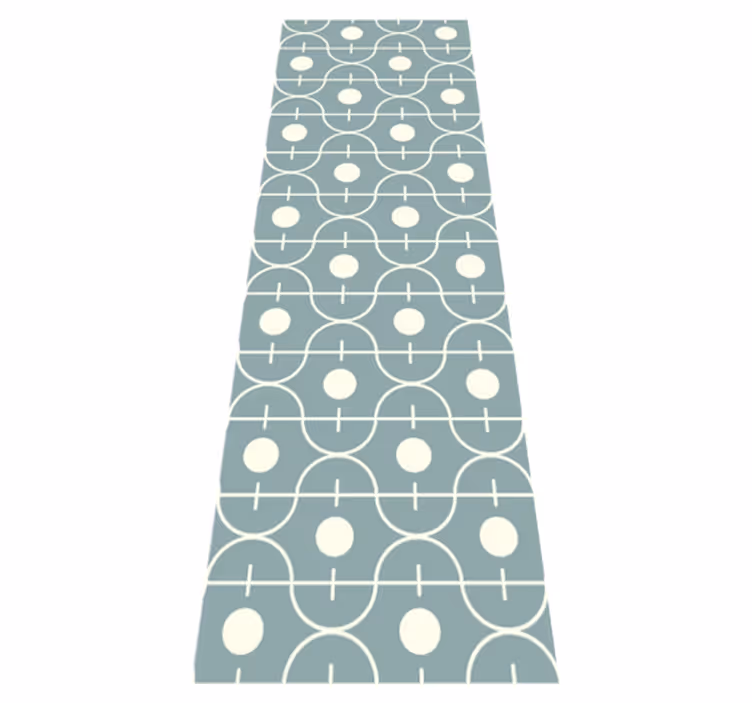 Vinyl teppich nordisch blaues japandi muster mit linien - TenStickers