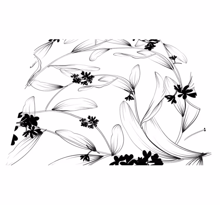 Vinyl teppich natur mit avantgardistischen lilien - TenStickers
