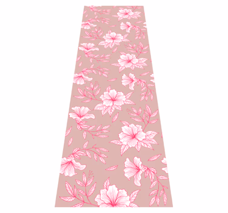 Vinyl teppich natur in neon pink lotus - TenStickers