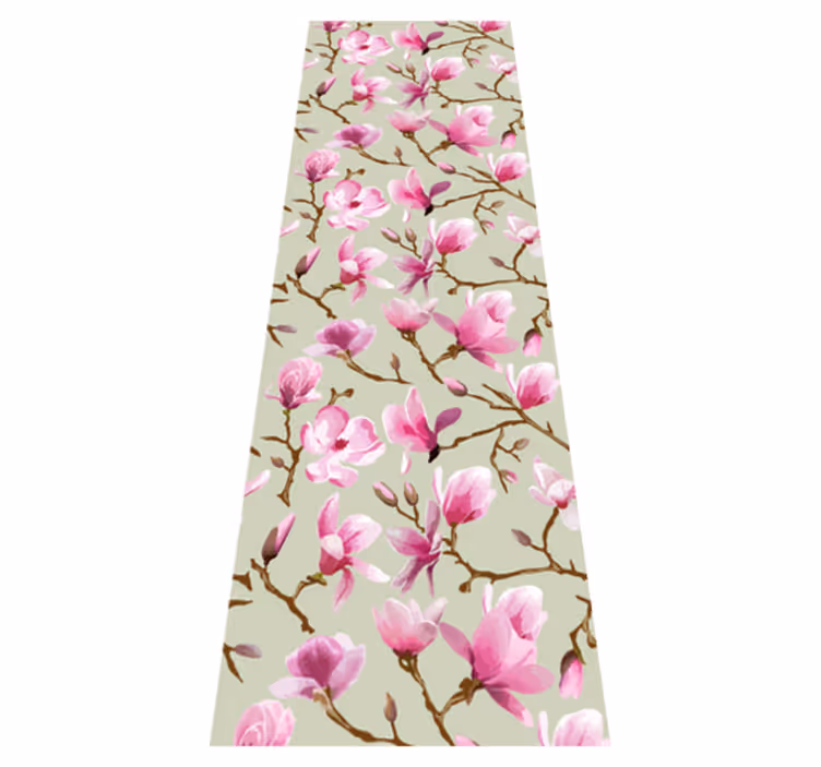 Vinyl teppich natur schöne lila magnolienbaumkrone - TenStickers