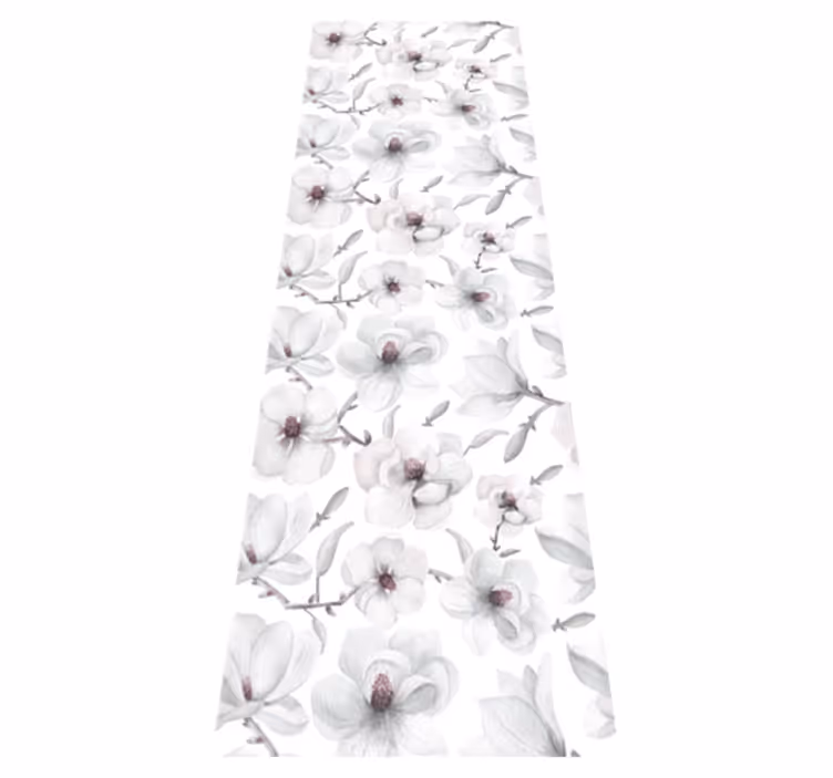 Vinyl teppich natur mit elegantem magnolienzweig - TenStickers