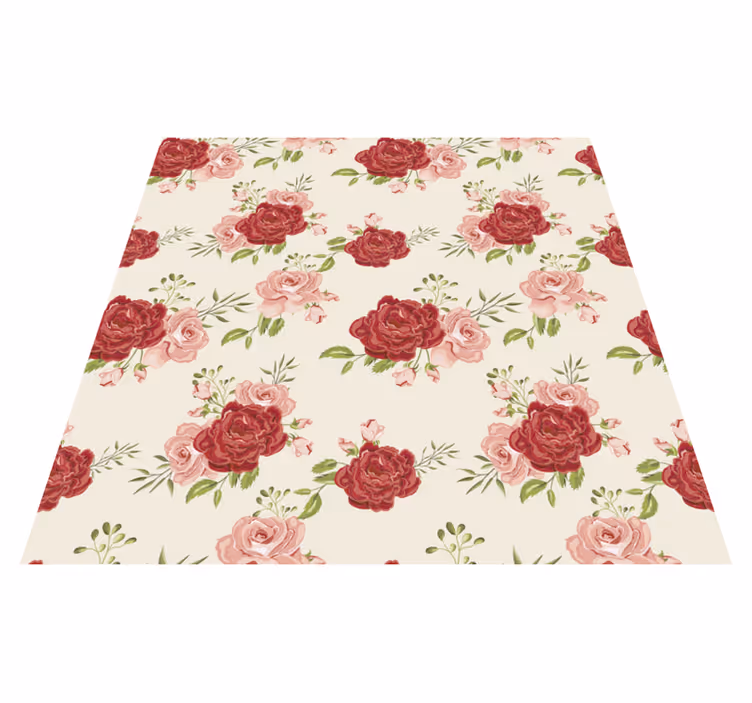 Vinyl teppich natur elegante rosen - TenStickers