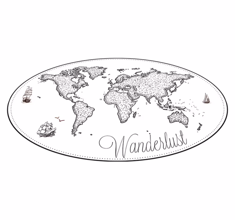Vinyl teppich weltkarte vinilo wanderlust weltkarte - TenStickers