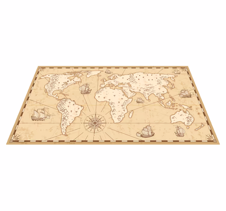 Vinyl teppich weltkarte vintage-design - TenStickers