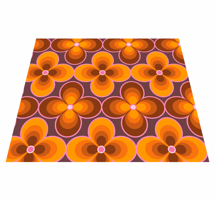 Vinyl teppich vintage mit blumigem retro-muster - TenStickers