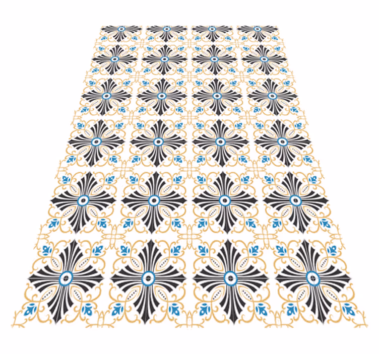 Vinyl teppich vintage im vintage kreuzspiral design - TenStickers
