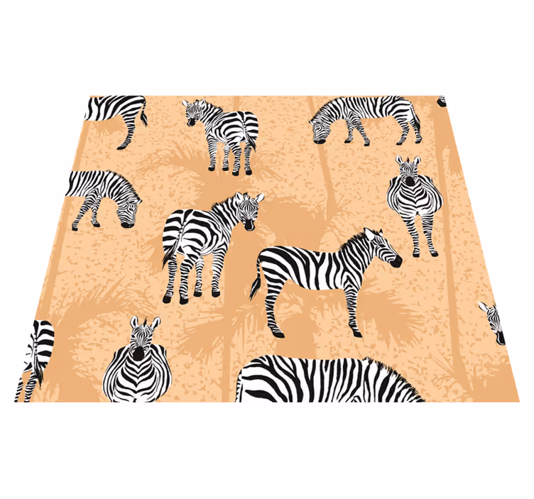 Vinyl teppich tiere zebra tapete fürs bad - TenStickers
