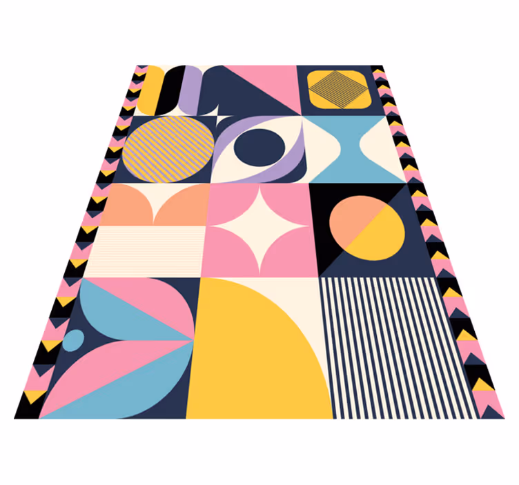 Vinyl teppich modern mit geometrischer figurenmalerei - TenStickers