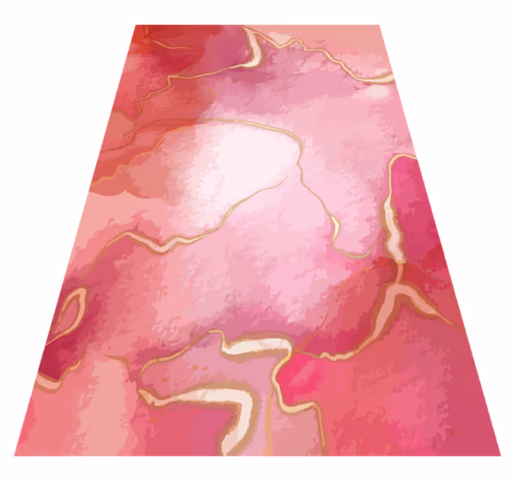 Moderner vinyl teppich in rosa und gold marmoriert - TenStickers