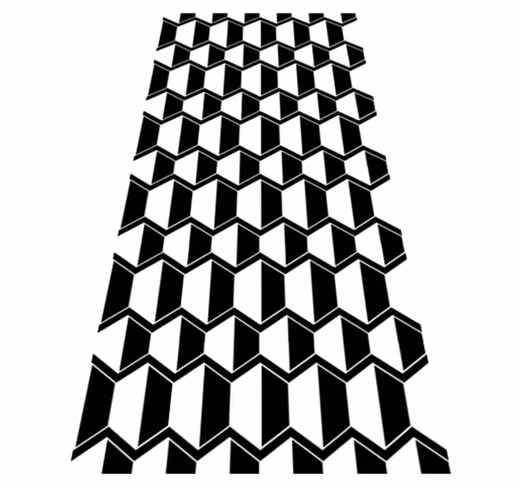 Vinyl teppich textur in schwarz weiß hexagonen - TenStickers