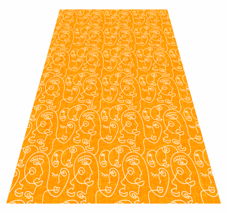 Vinyl teppich textur mit abstrakten orangefarbenen frauen - TenStickers