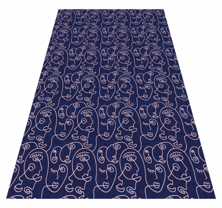 Vinyl teppich textur mit abstrakten blauen frauen - TenStickers