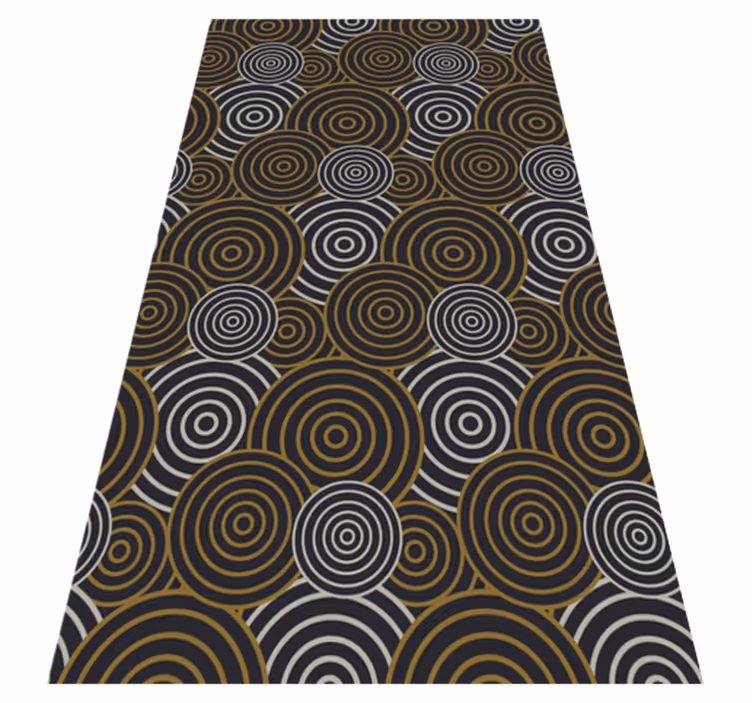 Vinyl teppich vintage mit kreismustern und linien - TenStickers