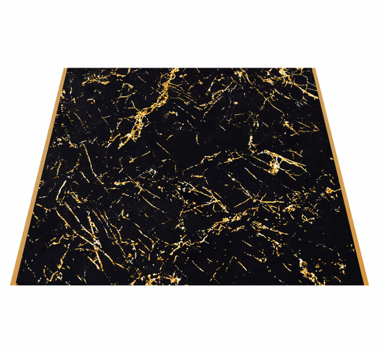 Vinyl teppich textur in schwarz und gold marmor - TenStickers