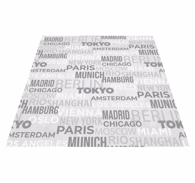 Vinyl teppich spruch städte namen - TenStickers