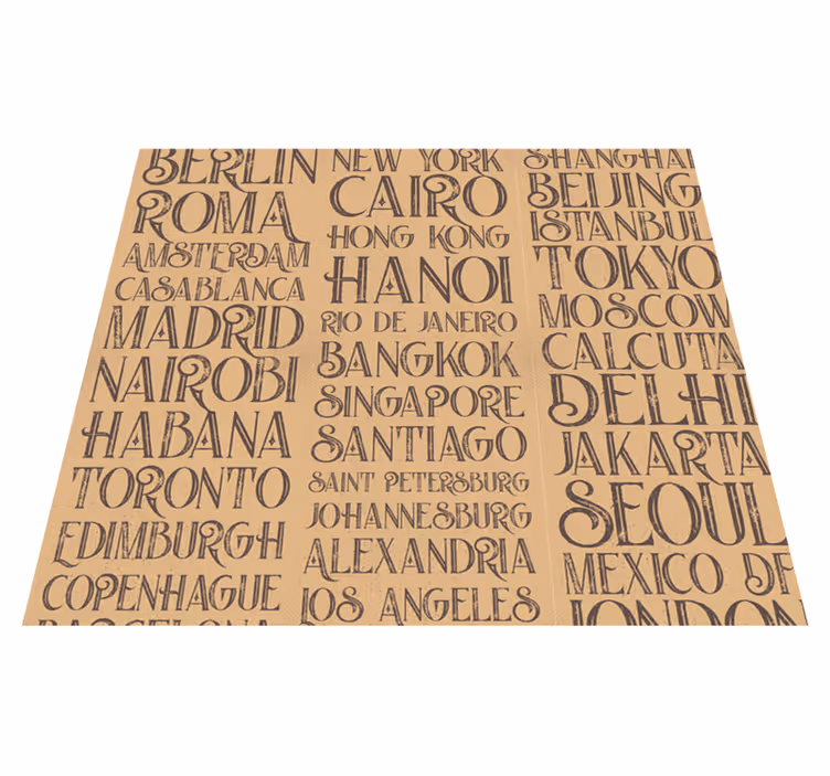 Vinyl teppich spruch städte der welt - TenStickers