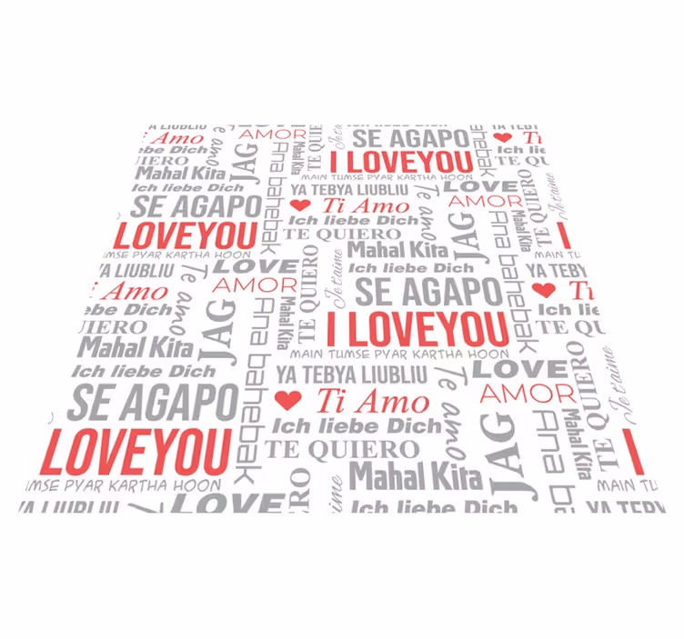 Vinyl teppich spruch "ich liebe dich" in vielen sprachen - TenStickers