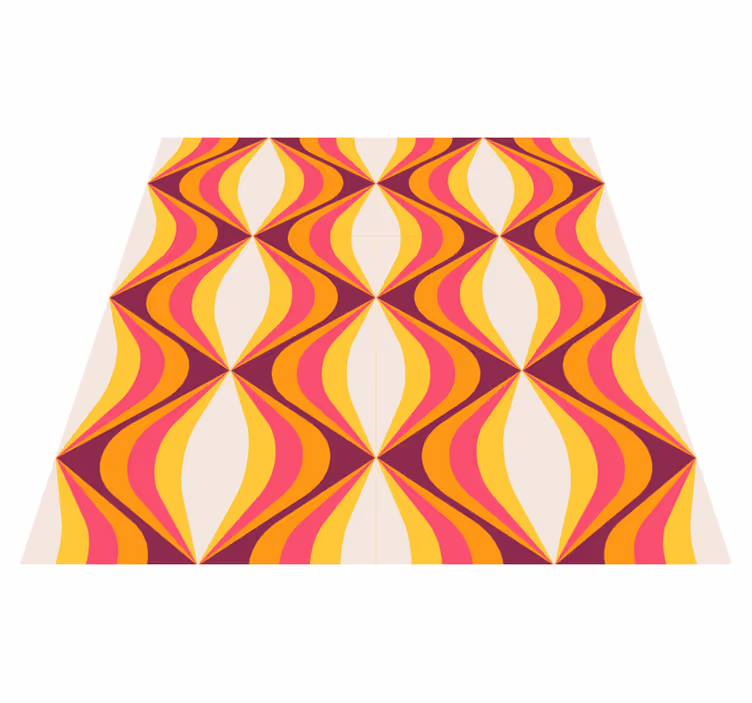 Vinyl teppich vintage orange welle retro - TenStickers