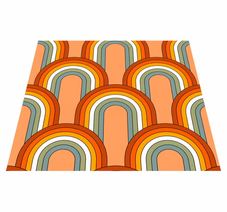 Vinyl teppich vintage 70er jahre regenbogenmuster - TenStickers