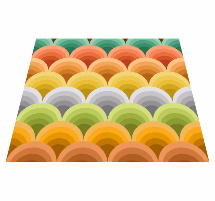 Vinyl teppich vintage mit orangen kreisen - TenStickers
