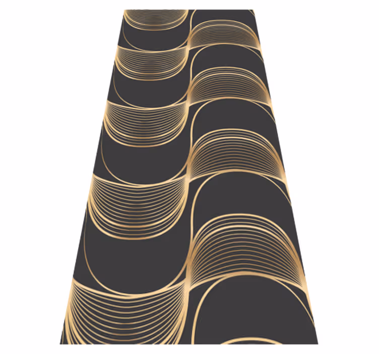 Vinyl teppich vintage mit goldenen wellenmuster - TenStickers