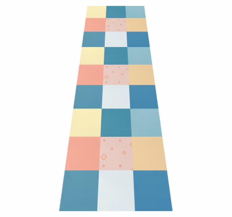 Vinyl teppich vintage mit buntem patchwork-muster - TenStickers