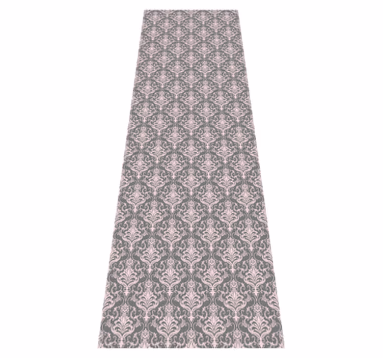 Vinyl teppich vintage mit dunkelgrau und rosa linienmuster - TenStickers