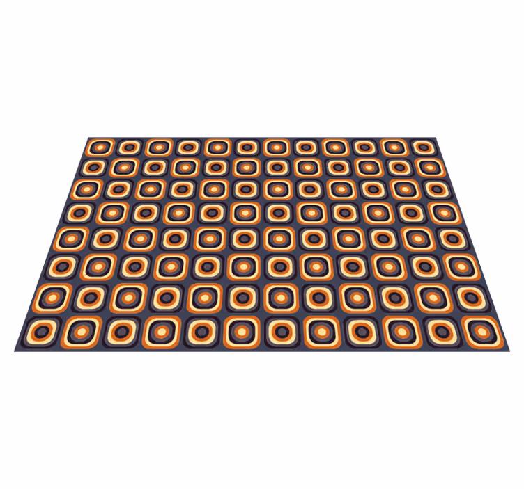 Vinyl teppich vintage 70er jahre kreise und quadrate - TenStickers