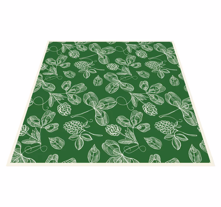 Vinyl teppich vintage muster mit grüner magnolie - TenStickers