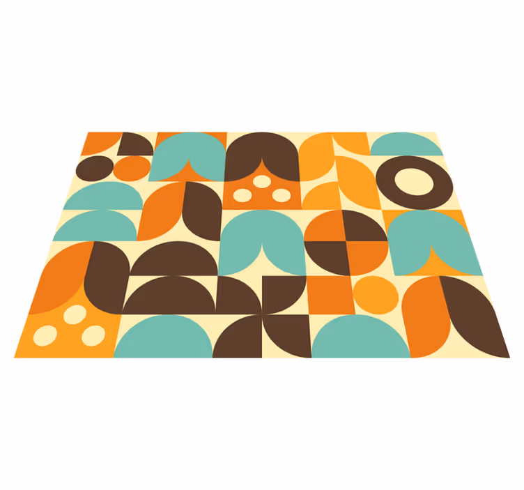 Vinyl teppich vintage geometrische abstrakte formen der 70er - TenStickers