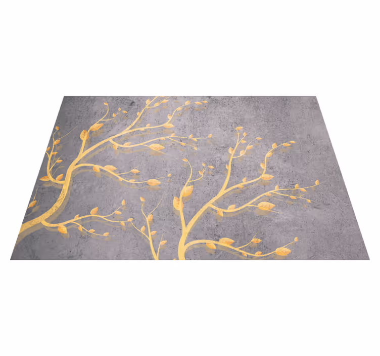 Vinyl teppich vintage mit goldenem baum im vintage-stil - TenStickers