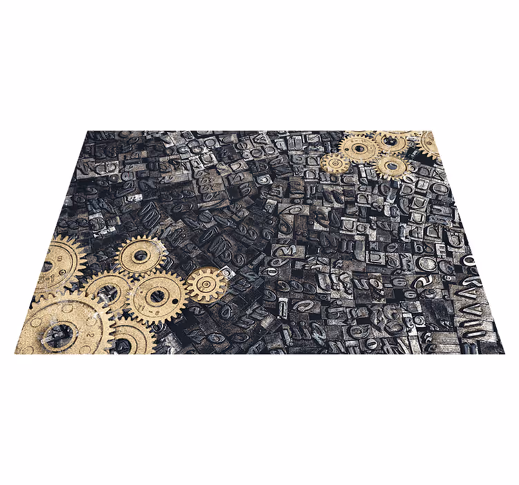 Vinyl teppich vintage 3d retro nostalgisches metall gear - TenStickers