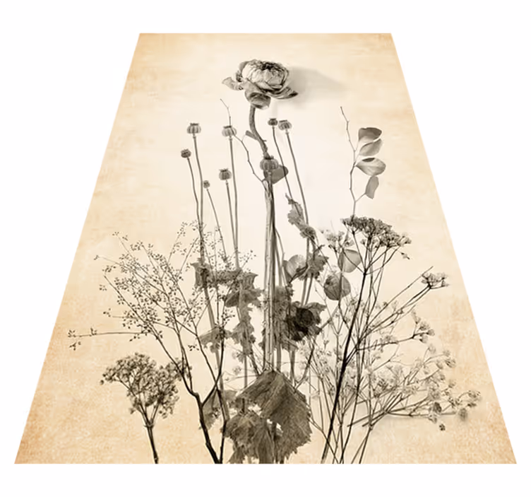 Vinyl teppich blumen strauß auf beigem hintergrund - TenStickers