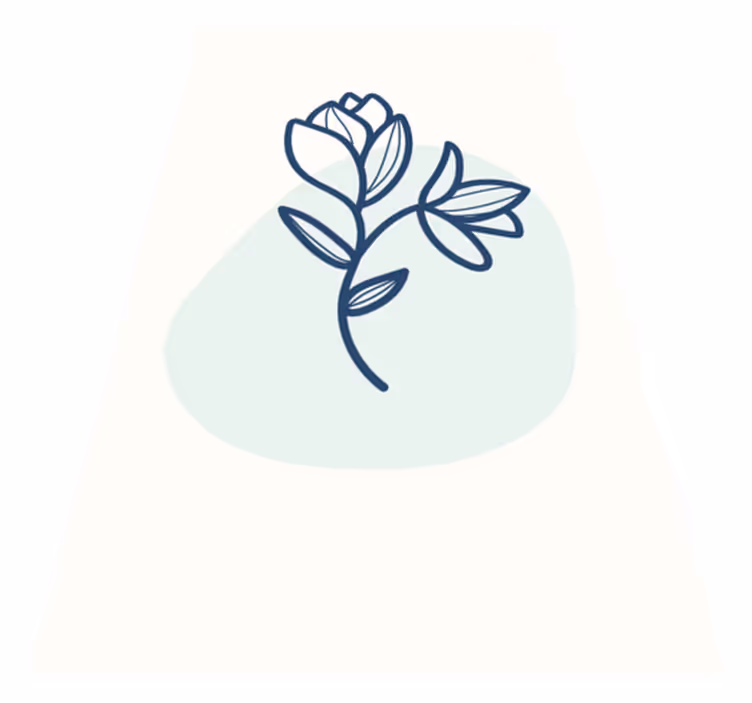 Vinyl teppich blumen botanische konturillustration - TenStickers