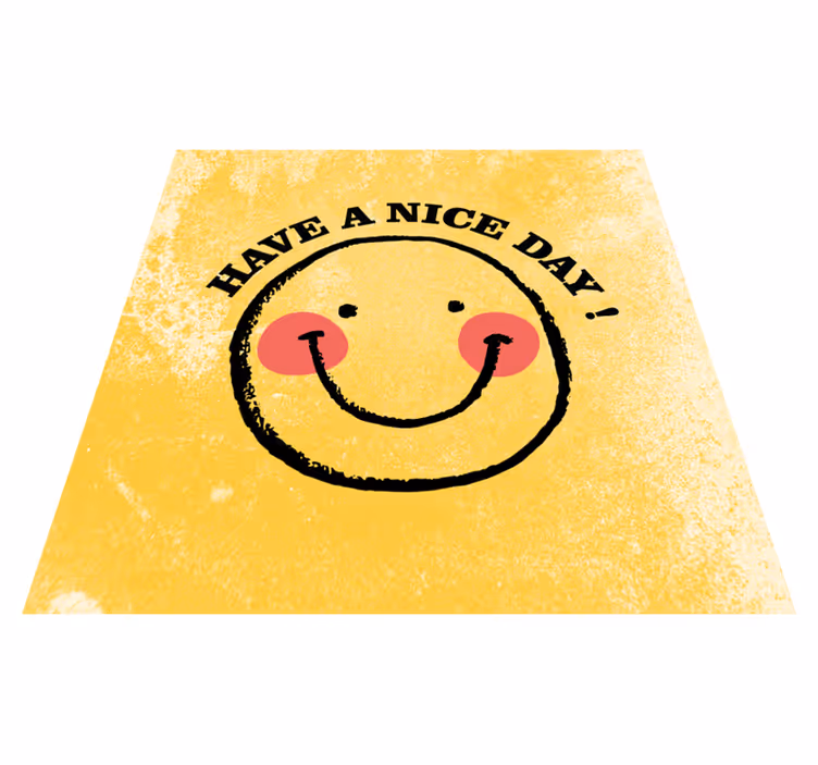 Vinyl teppich spruch lächelnd durch den tag - TenStickers