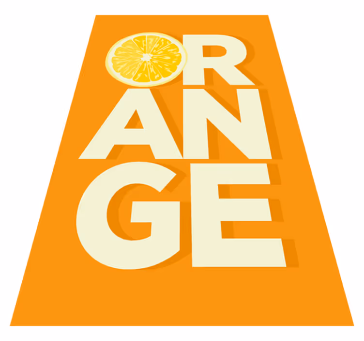 Vinyl teppich spruch in geschnittenem orangentext - TenStickers