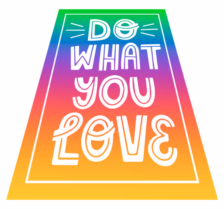 Vinyl teppich spruch in regenbogenfarben mit text - TenStickers