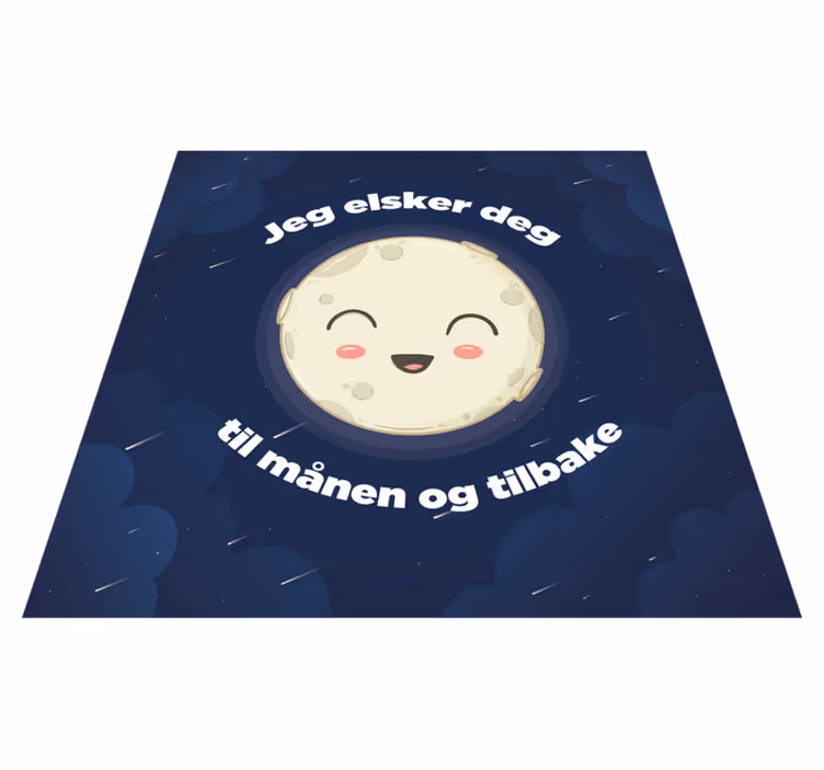 Vinyl teppich spruch ich liebe dich bis zum mond - TenStickers