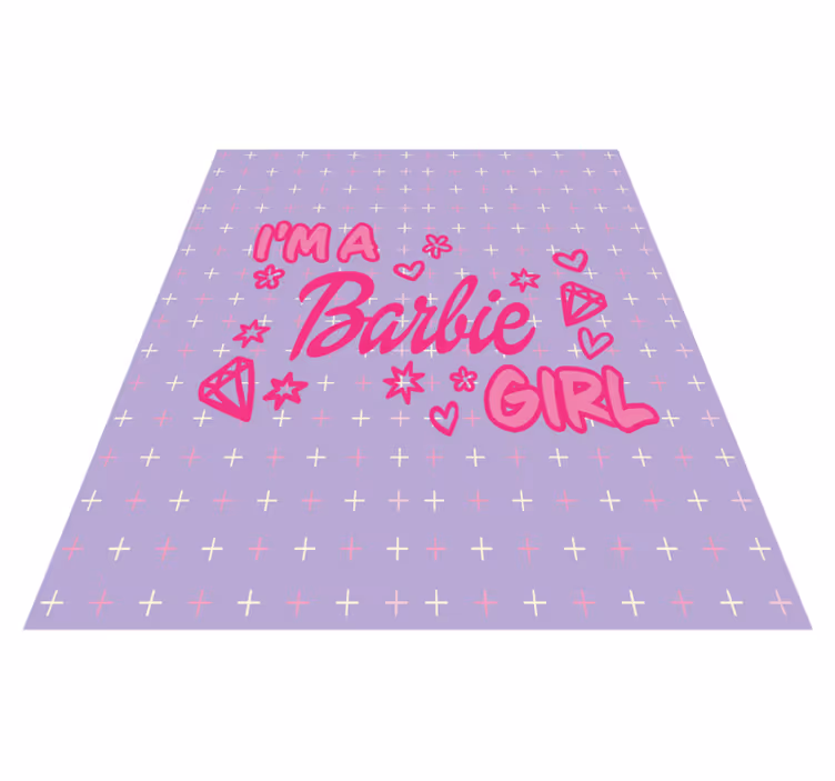 Vinyl teppich spruch ich bin ein barbie mädchen zitat - TenStickers