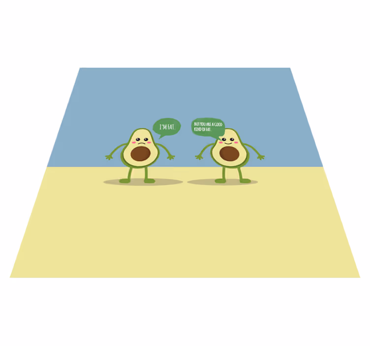 Vinyl teppich spruch avocado gute fett botschaft - TenStickers