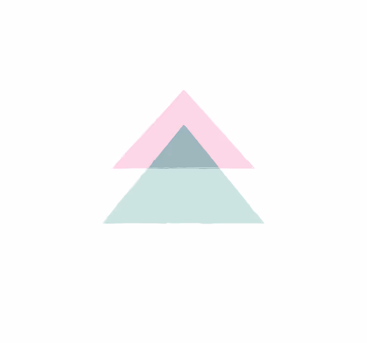 Geometrischer vinyl teppich mit blauen und rosa dreiecken - TenStickers